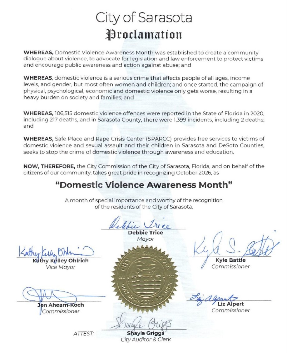 Screenshot of Domestic Violence Awareness Month 2026 proclamation