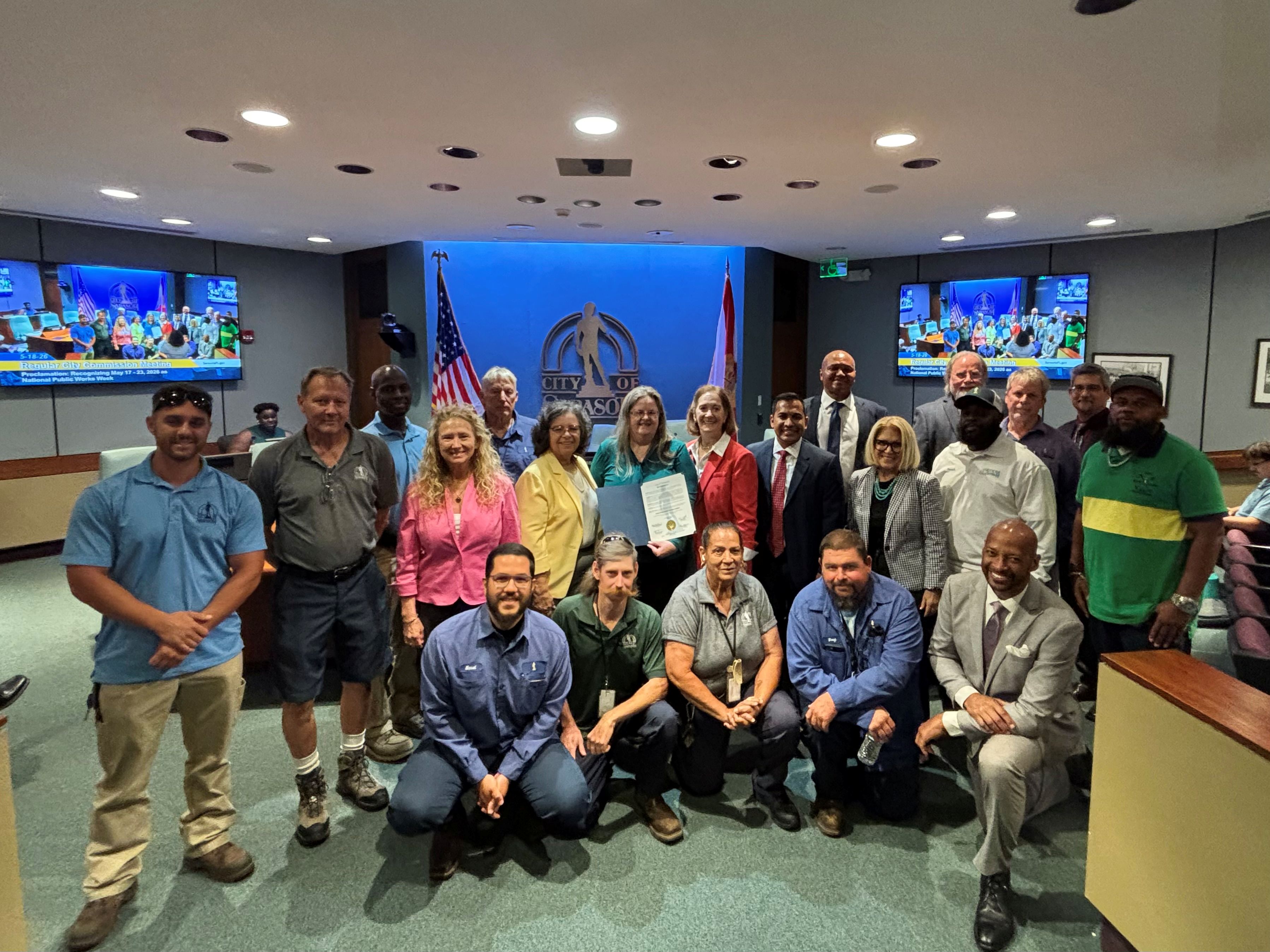 Group photo including some the City’s Public Works crew leaders and staff