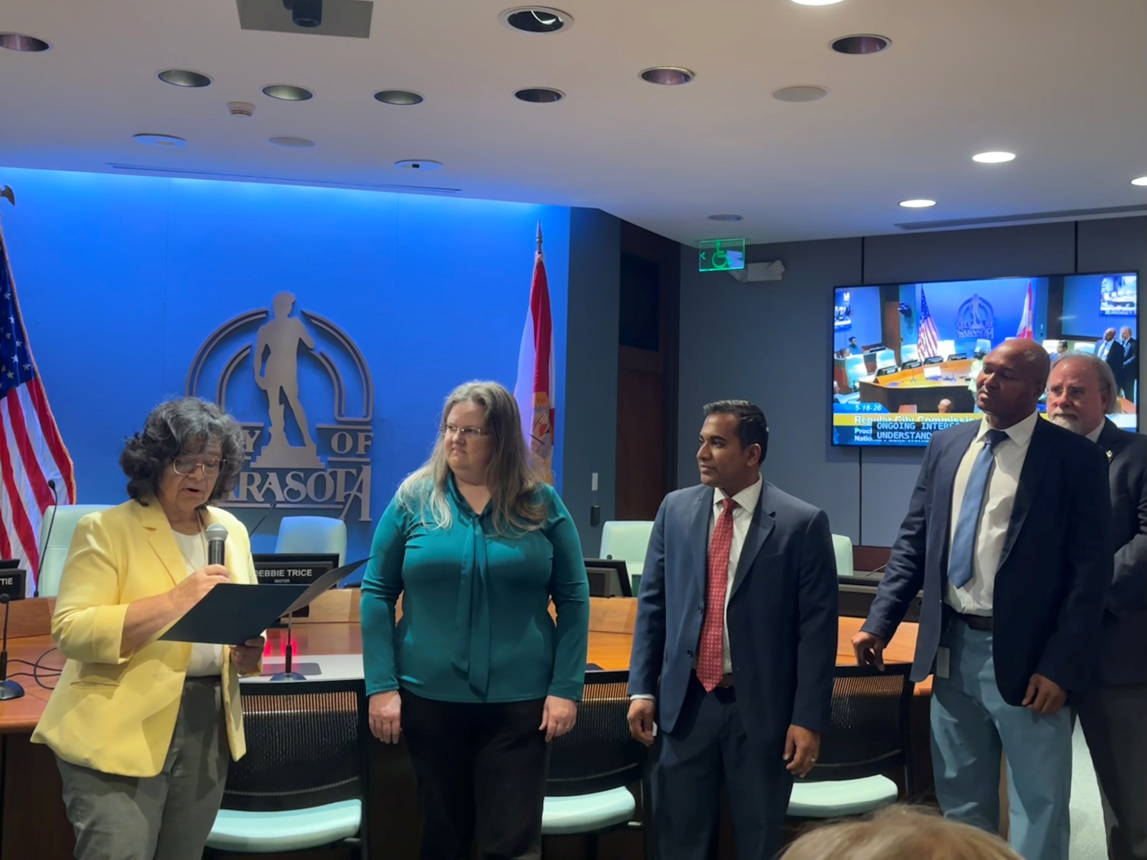 Mayor Trice presents the National Public Works Week proclamation