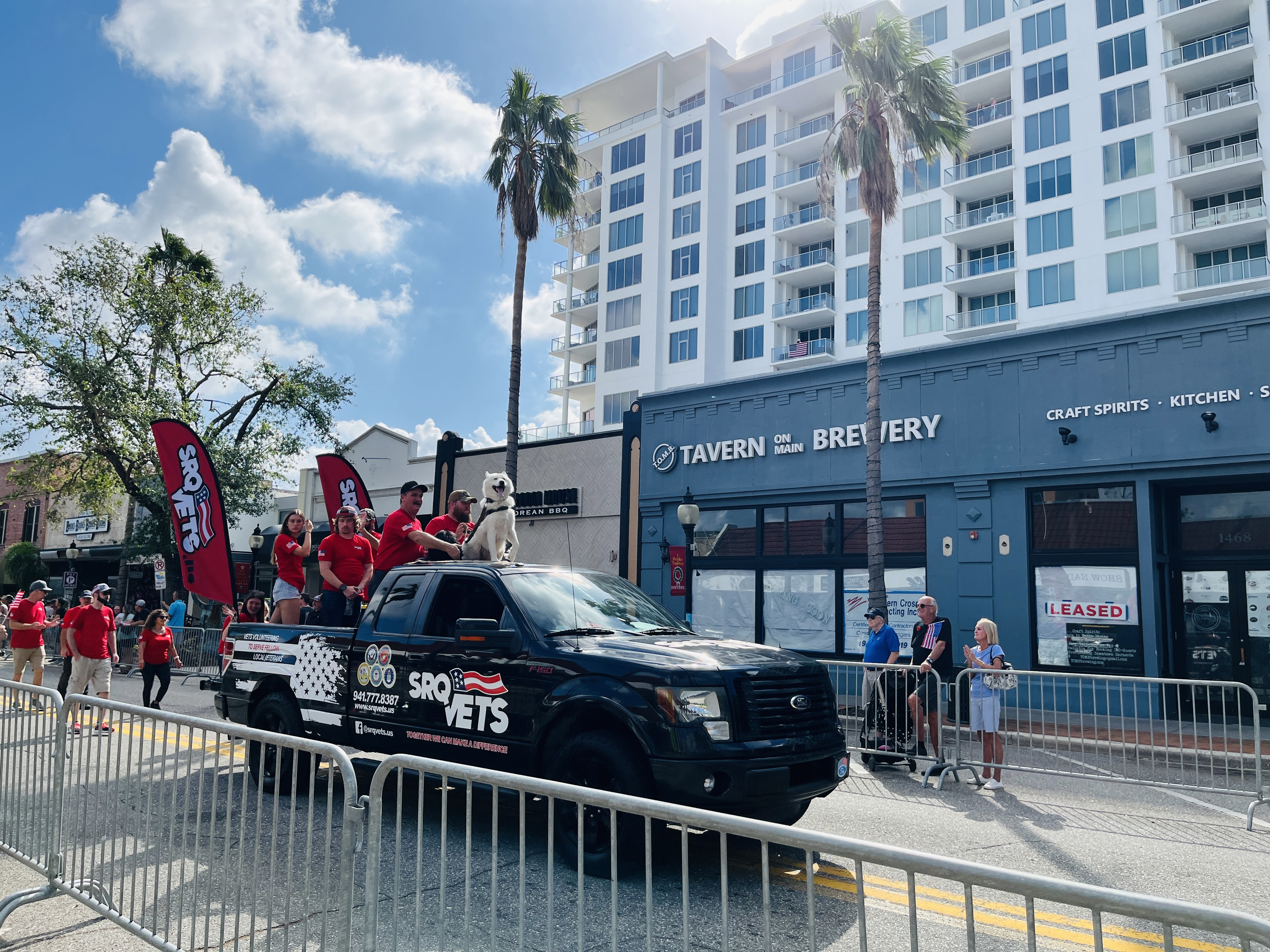 Photo of a truck sponsoring SRQ Vets during a previous City of Sarasota sponsored parade.