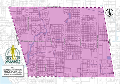 Map of the Newtown Community Redevelopment Area